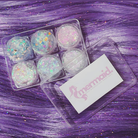 Mermaid Glitter set of 6 - Bubbles